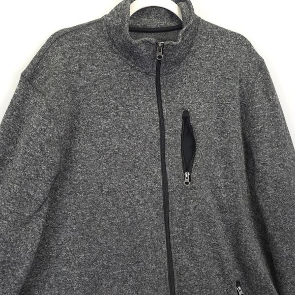 Sonoma Goods for Life Men's 3XL Tall Gray Full Zip Fleece Jacket Warm Soft - Picture 10 of 10